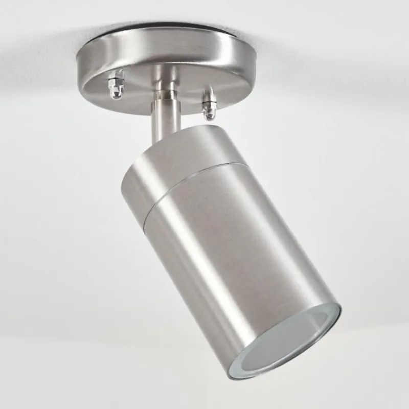 hofstein plafonnier extérieur Bessiebelle Acier inoxydable, Blanc, 1 lumière