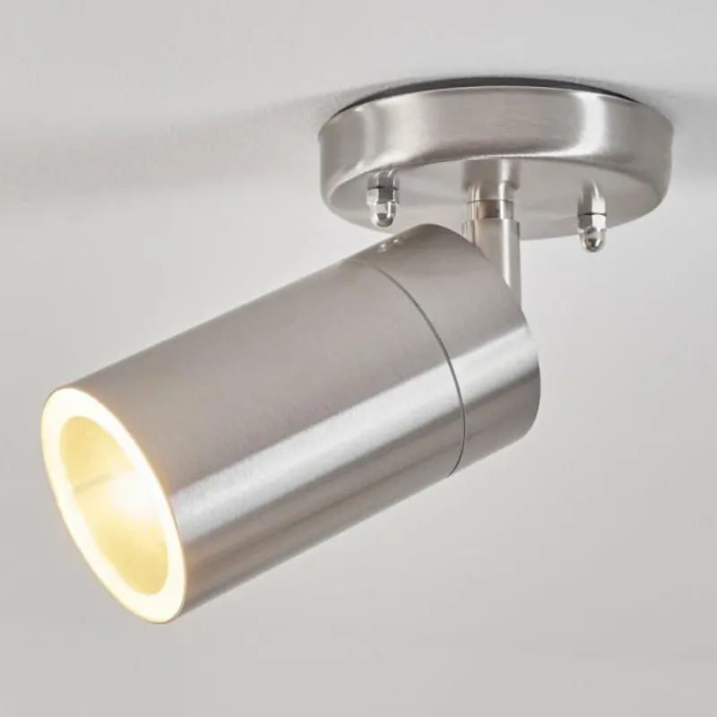 hofstein plafonnier extérieur Bessiebelle Acier inoxydable, Blanc, 1 lumière