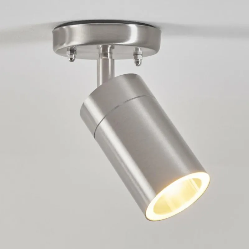 hofstein plafonnier extérieur Bessiebelle Acier inoxydable, Blanc, 1 lumière