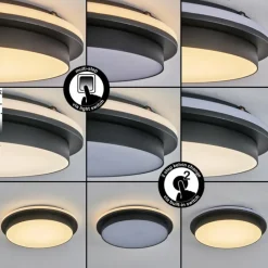 hofstein plafonnier extérieur Caucete LED Noir, 1 lumière