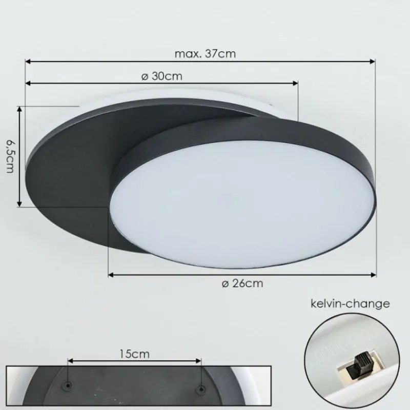 hofstein plafonnier extérieur Caucete LED Noir, 1 lumière