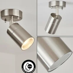 hofstein plafonnier extérieur Corneda Acier inoxydable, 1 lumière