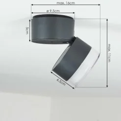 hofstein plafonnier extérieur Papagayos LED Anthracite, Blanc, 1 lumière, Changeur de couleurs