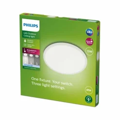 Luminaires Philips plafonnier extérieur Philips Superslim LED Blanc, 1 lumière