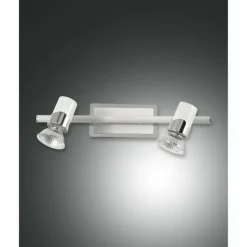 Luminaires Fabas Luce Plafonnier Fabas Luce Alice Chrome, Blanc, 2 lumières* Plafonniers
