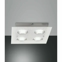Luminaires Fabas Luce Plafonnier Fabas Luce Bali LED Argenté, 4 lumières