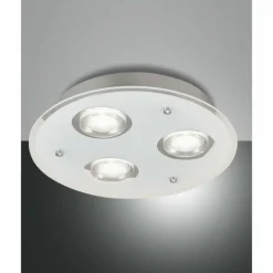 Luminaires Fabas Luce Plafonnier Fabas Luce Bali LED Argenté, 3 lumières