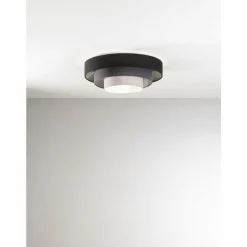 Lampes En Tissu-Luminaires Fabas Luce Plafonnier Fabas Luce Brava Noir, 1 lumière