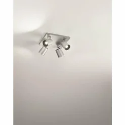 Luminaires Fabas Luce Plafonnier Fabas Luce Modo Aluminium, 4 lumières* Plafonniers