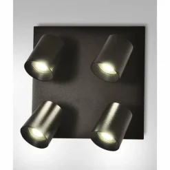 Luminaires Fabas Luce Plafonnier Fabas Luce Modo Noir, 4 lumières* Spots Et Projecteurs