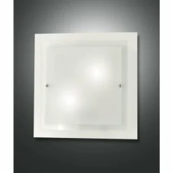 Luminaires Fabas Luce Plafonnier Fabas Luce Naxar Blanc, 2 lumières
