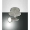 Luminaires Fabas Luce Plafonnier Fabas Luce Niko LED Nickel mat, 1 lumière* Éclairage Led