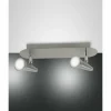 Luminaires Fabas Luce Plafonnier Fabas Luce Niko LED Nickel mat, 2 lumières* Spots Et Projecteurs