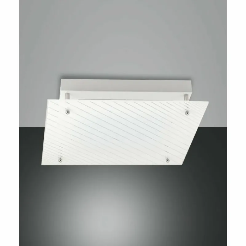 Luminaires Fabas Luce Plafonnier Fabas Luce Plisset LED Blanc, 1 lumière