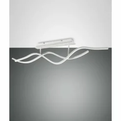 Luminaires Fabas Luce Plafonnier Fabas Luce Sinuo LED Blanc, 2 lumières* Éclairage Led