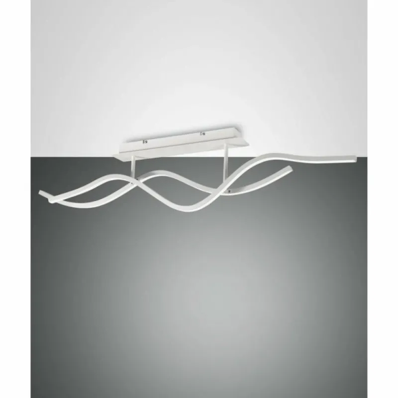 Luminaires Fabas Luce Plafonnier Fabas Luce Sinuo LED Blanc, 2 lumières* Éclairage Led