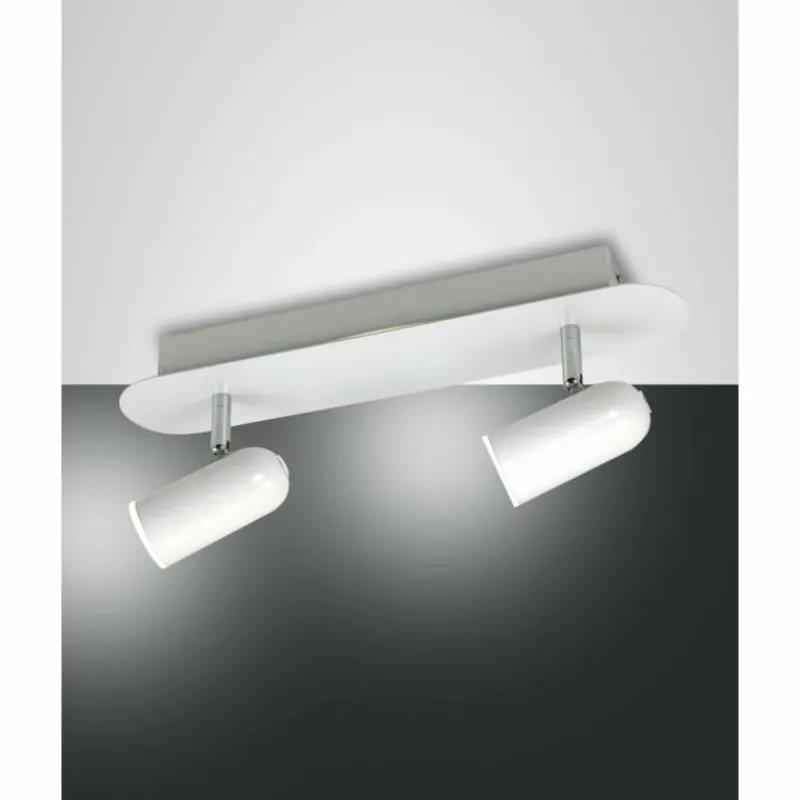 Luminaires Fabas Luce Plafonnier Fabas Luce Spotty LED Blanc, 2 lumières* Éclairage Led