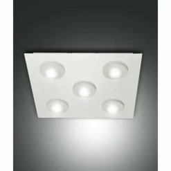 Luminaires Fabas Luce Plafonnier Fabas Luce Swan LED Blanc, 5 lumières* Éclairage Led