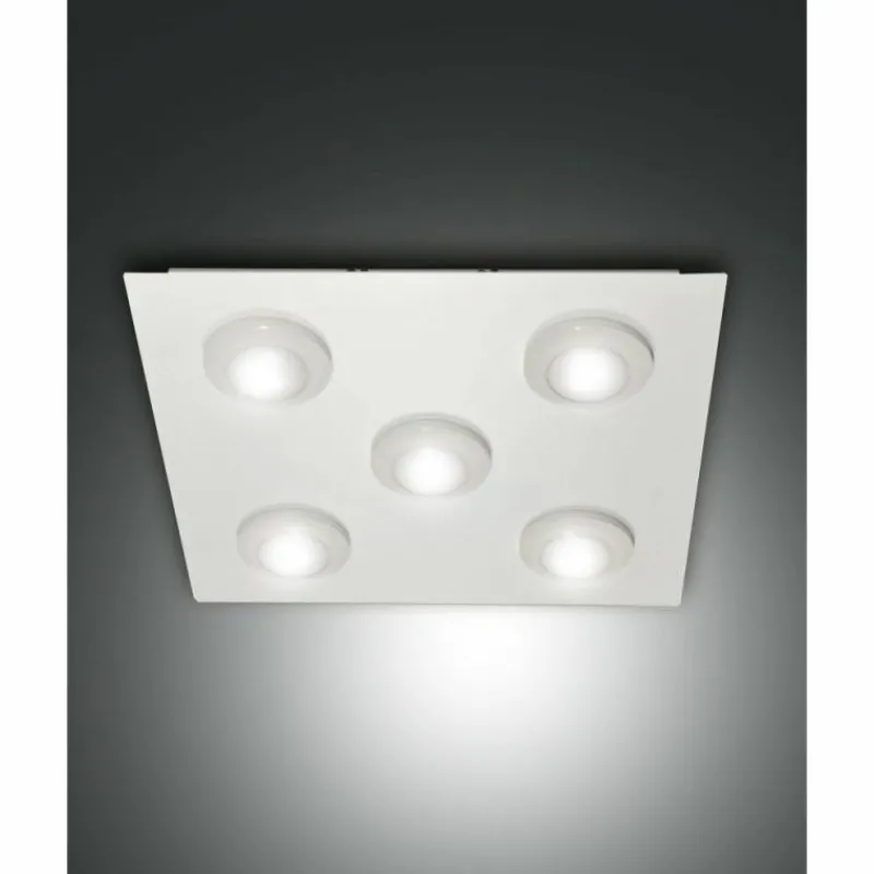 Luminaires Fabas Luce Plafonnier Fabas Luce Swan LED Blanc, 5 lumières* Éclairage Led