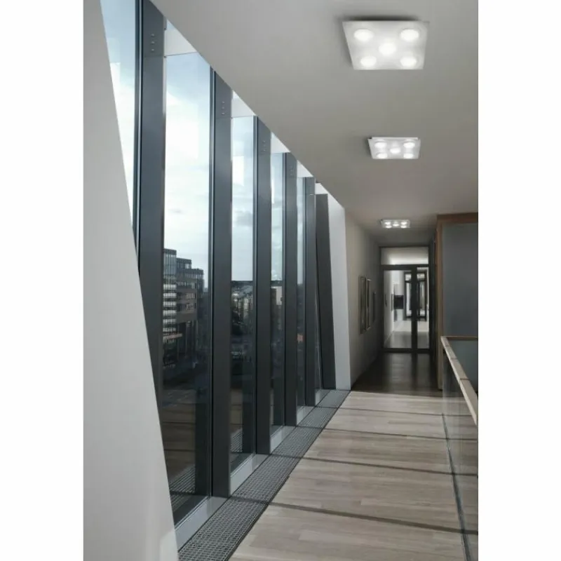 Luminaires Fabas Luce Plafonnier Fabas Luce Swan LED Blanc, 5 lumières* Éclairage Led