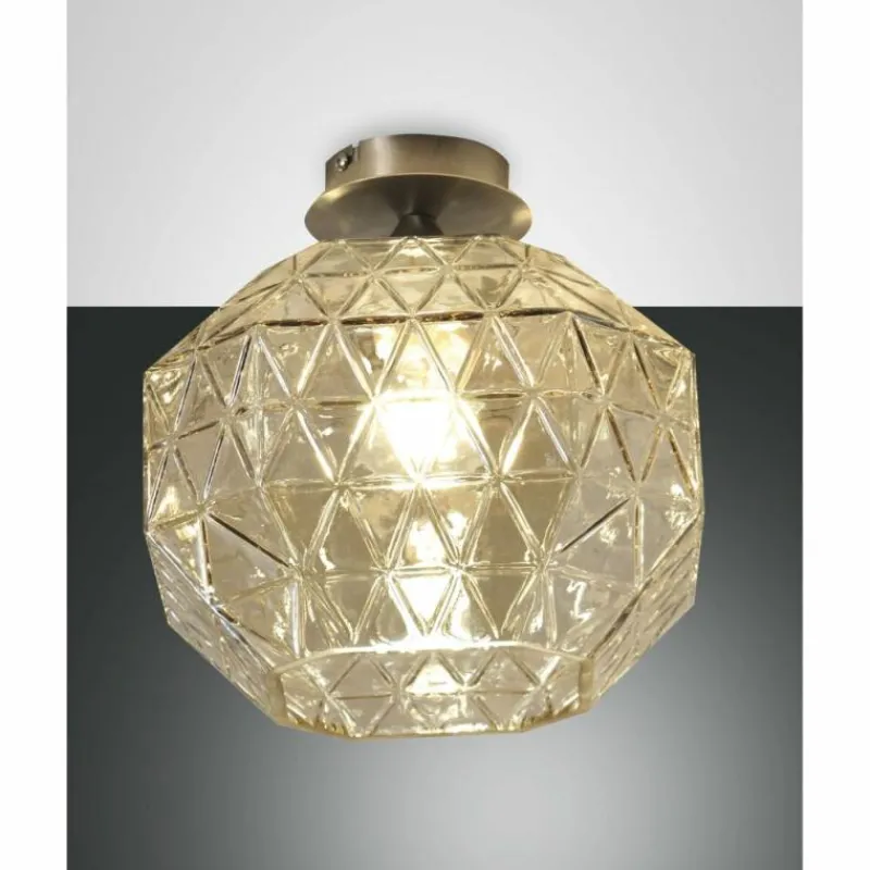 Luminaires Fabas Luce Plafonnier Fabas Luce Wai Nickel brillant, 1 lumière