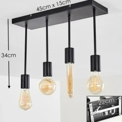 Lampes Vintages & Rétros-hofstein Plafonnier Fabius Noir, 1 lumière