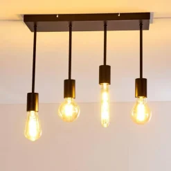 Lampes Vintages & Rétros-hofstein Plafonnier Fabius Noir, 1 lumière