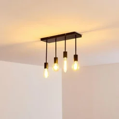 Lampes Vintages & Rétros-hofstein Plafonnier Fabius Noir, 1 lumière