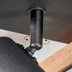 Luminaires Scandinaves-hofstein Plafonnier Fairburn LED Brun, Couleur bois, Noir, 2 lumières