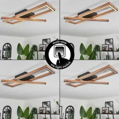 Luminaires Scandinaves-hofstein Plafonnier Fairburn LED Couleur bois, Noir, 1 lumière