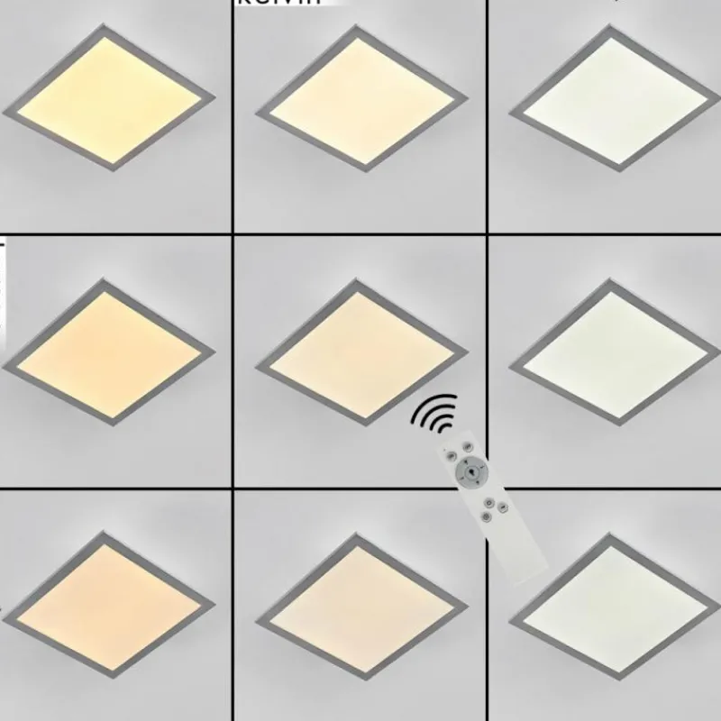 hofstein Plafonnier Farc LED Argenté, 1 lumière, Télécommandes