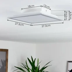 hofstein Plafonnier Farc LED Argenté, 1 lumière, Télécommandes