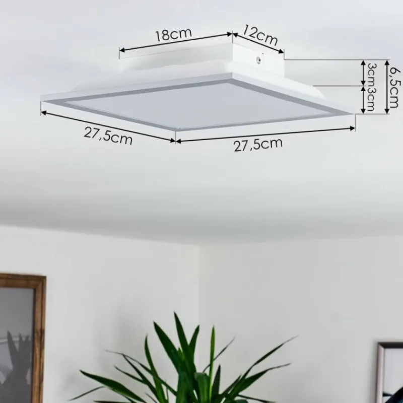 hofstein Plafonnier Farc LED Argenté, 1 lumière, Télécommandes