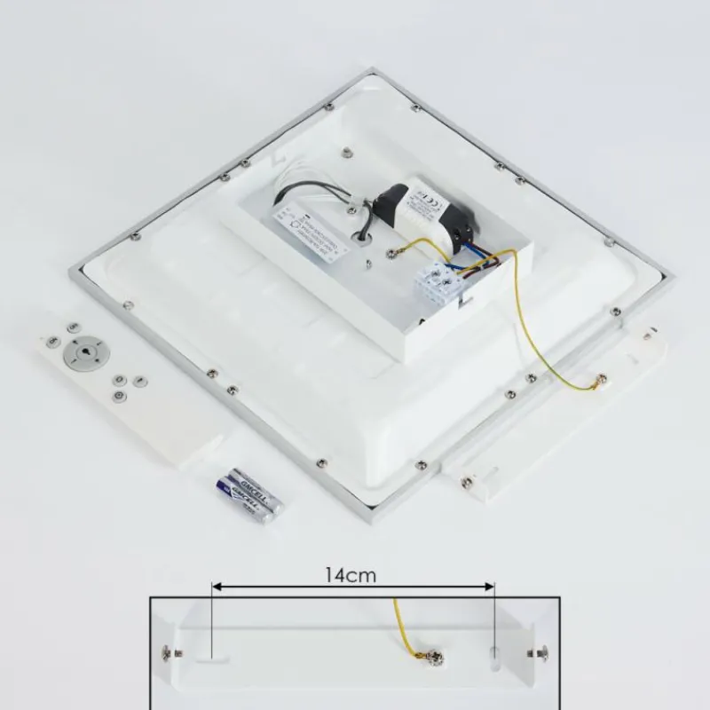 hofstein Plafonnier Farc LED Argenté, 1 lumière, Télécommandes