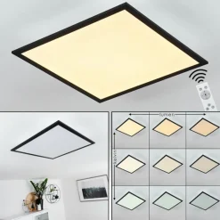 hofstein Plafonnier Farc LED Noir, Blanc, 1 lumière, Télécommandes