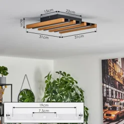 hofstein Plafonnier Favorina LED Écru, Noir, 1 lumière