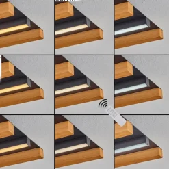 hofstein Plafonnier Favorina LED Écru, Noir, 1 lumière, Télécommandes