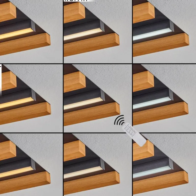 hofstein Plafonnier Favorina LED Écru, Noir, 1 lumière, Télécommandes