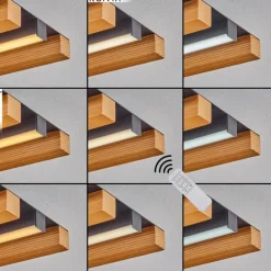 hofstein Plafonnier Favorina LED Écru, Noir, 1 lumière, Télécommandes