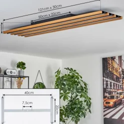 hofstein Plafonnier Favorina LED Écru, Noir, 1 lumière, Télécommandes