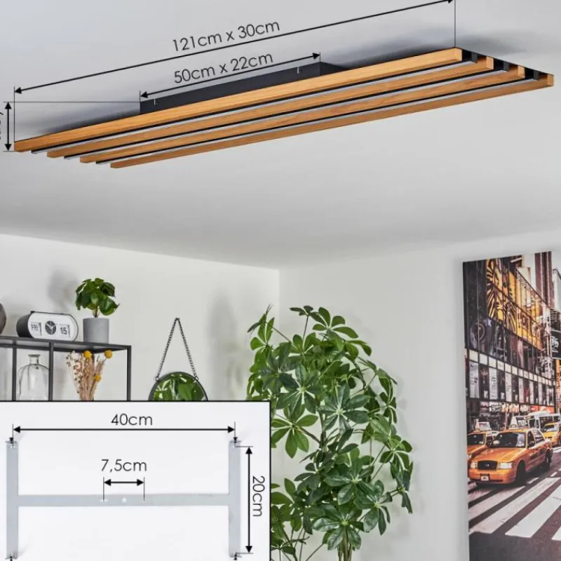 hofstein Plafonnier Favorina LED Écru, Noir, 1 lumière, Télécommandes