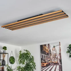 hofstein Plafonnier Favorina LED Écru, Noir, 1 lumière, Télécommandes