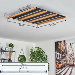 hofstein Plafonnier Favorina LED Écru, Noir, 1 lumière, Télécommandes