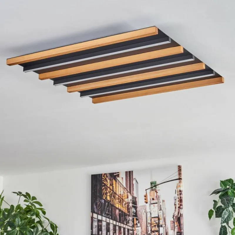 hofstein Plafonnier Favorina LED Écru, Noir, 1 lumière, Télécommandes