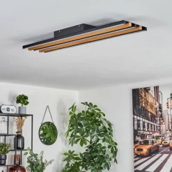 hofstein Plafonnier Favorina LED Écru, Noir, 1 lumière, Télécommandes