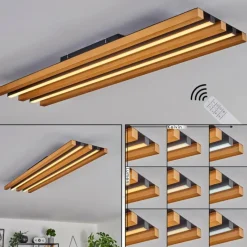 hofstein Plafonnier Favorina LED Écru, Noir, 1 lumière, Télécommandes