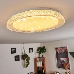 hofstein Plafonnier Feletto LED Transparent, Blanc, 1 lumière, Télécommandes