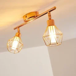 hofstein Plafonnier Ferrand LED Cuivre, 2 lumières