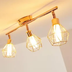 hofstein Plafonnier Ferrand LED Cuivre, 3 lumières