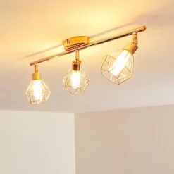 hofstein Plafonnier Ferrand LED Cuivre, 3 lumières
